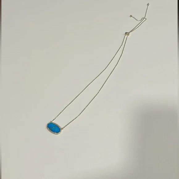 Kendra Scott Delaney Pendant Necklace aqua Howlite" - Picture 5 of 11